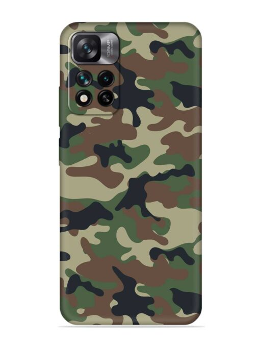 Army Military Camouflage Dark Green Embossed Soft Silicone Case for Xiaomi Mi 11I Hypercharge (5G)