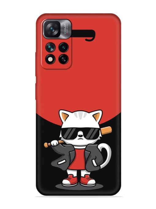 Cool Little Bear Cartoon Embossed Soft Silicone Case for Xiaomi Mi 11I Hypercharge (5G)