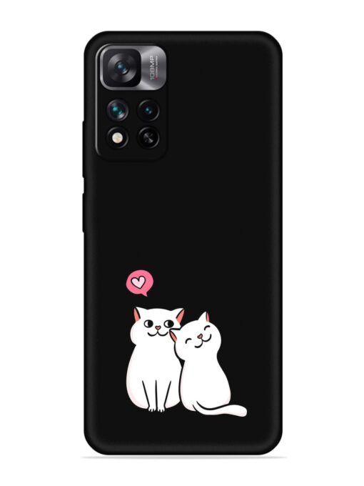 Cute Loving Cats Embossed Soft Silicone Case for Xiaomi Mi 11I Hypercharge (5G)