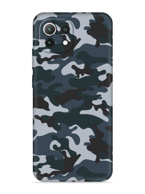 Dark Blue Army Military Art Embossed Soft Silicone Case for Xiaomi Mi 11 Lite Zapvi