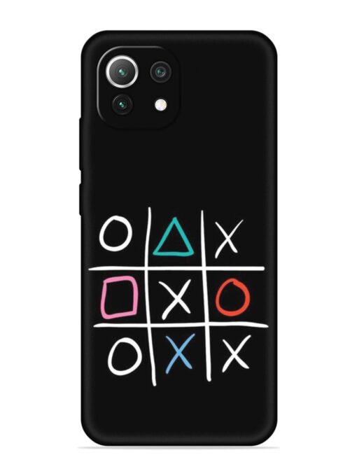 Super Neon Tic-Tac-Toe Embossed Soft Silicone Case for Xiaomi Mi 11 Lite Zapvi