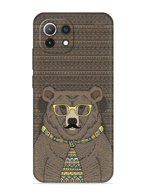 Grizzly Bear Embossed Soft Silicone Case for Xiaomi Mi 11 Lite Zapvi