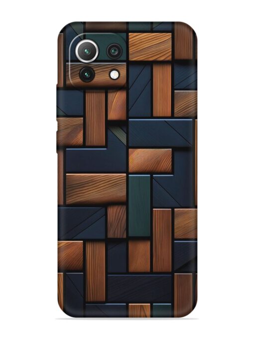 Wooden Background Cubes Embossed Soft Silicone Case for Xiaomi Mi 11 Lite Zapvi