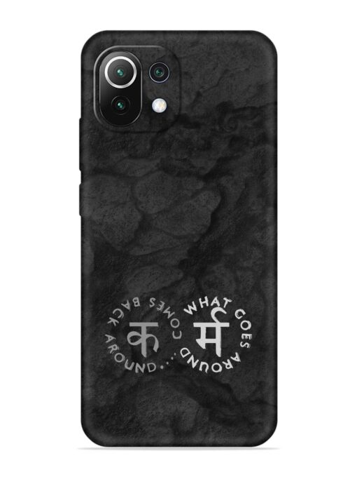 Karma Hindi Word Embossed Soft Silicone Case for Xiaomi Mi 11 Lite Ne (5G)