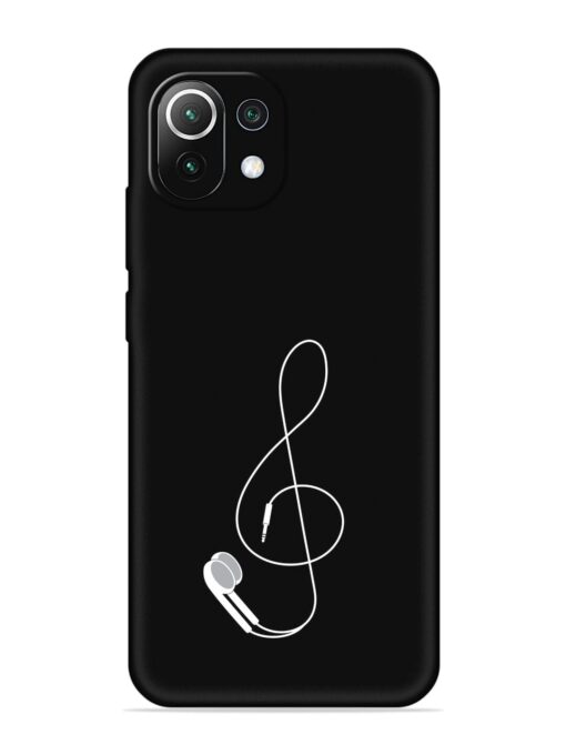 Music Earphone Vector Embossed Soft Silicone Case for Xiaomi Mi 11 Lite Ne (5G) Zapvi