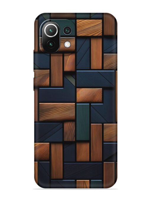 Wooden Background Cubes Embossed Soft Silicone Case for Xiaomi Mi 11 Lite Ne (5G) Zapvi