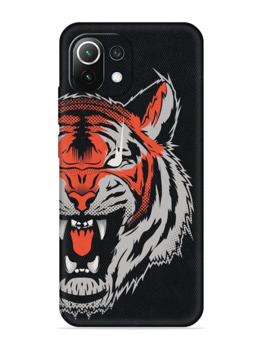 Tiger Aggression Embossed Soft Silicone Case for Xiaomi Mi 11 Lite Ne (5G)