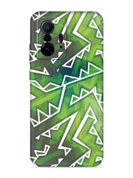 Green Graffiti Seamless Embossed Soft Silicone Case for Xiaomi Mi 11T Pro (5G) Zapvi