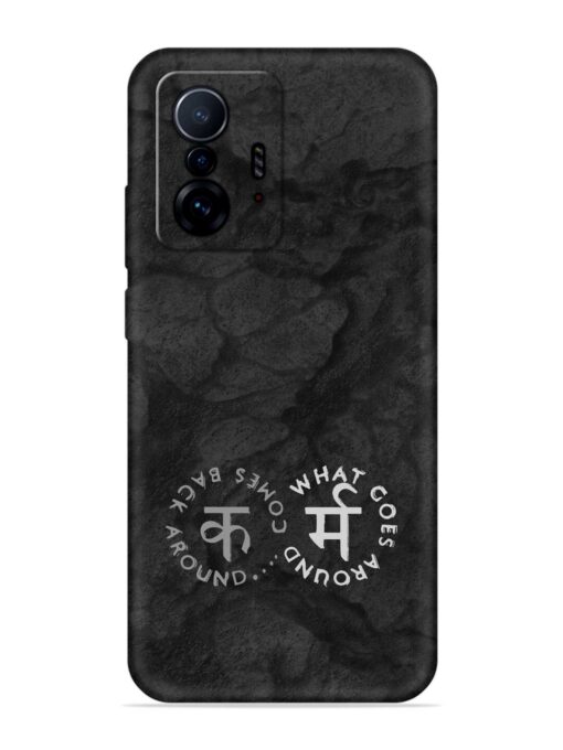 Karma Hindi Word Embossed Soft Silicone Case for Xiaomi Mi 11T Pro (5G) Zapvi