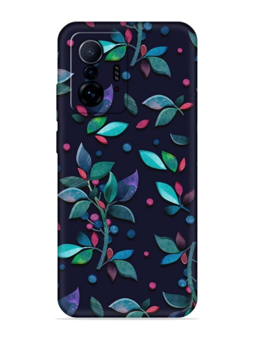 Decorative Watercolor Flower Embossed Soft Silicone Case for Xiaomi Mi 11T Pro (5G)