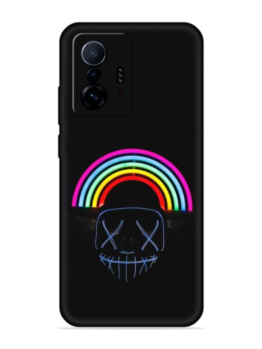 Mask Rainbow Embossed Soft Silicone Case for Xiaomi Mi 11T Pro (5G) Zapvi