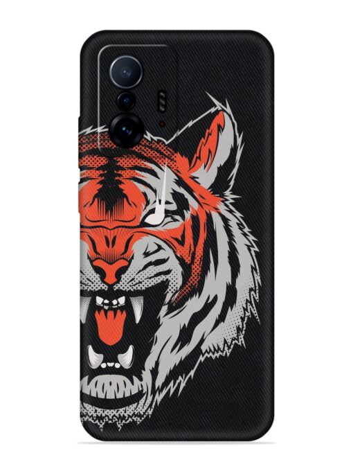 Tiger Aggression Embossed Soft Silicone Case for Xiaomi Mi 11T Pro (5G) Zapvi