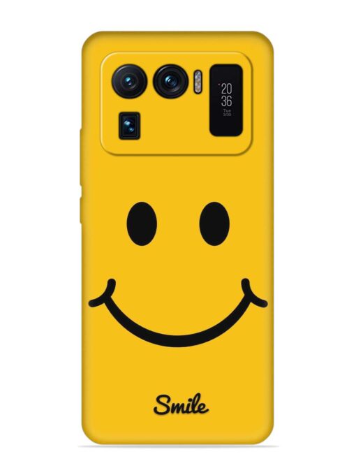 Yellow Smiley Embossed Soft Silicone Case for Xiaomi Mi 11 Ultra