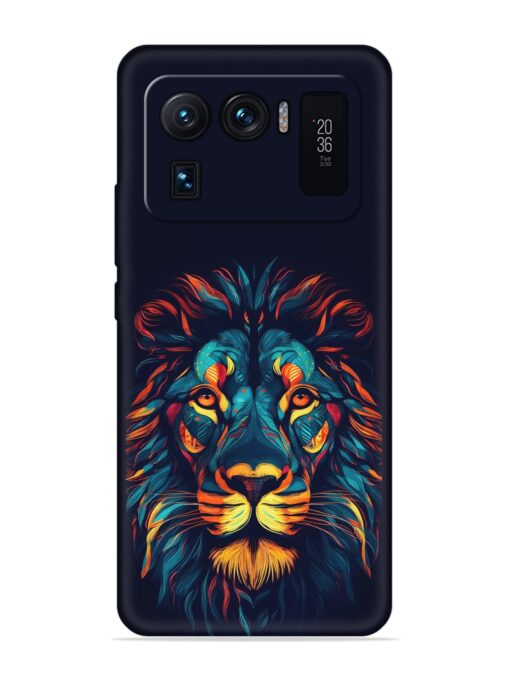 Colorful Lion Embossed Soft Silicone Case for Xiaomi Mi 11 Ultra