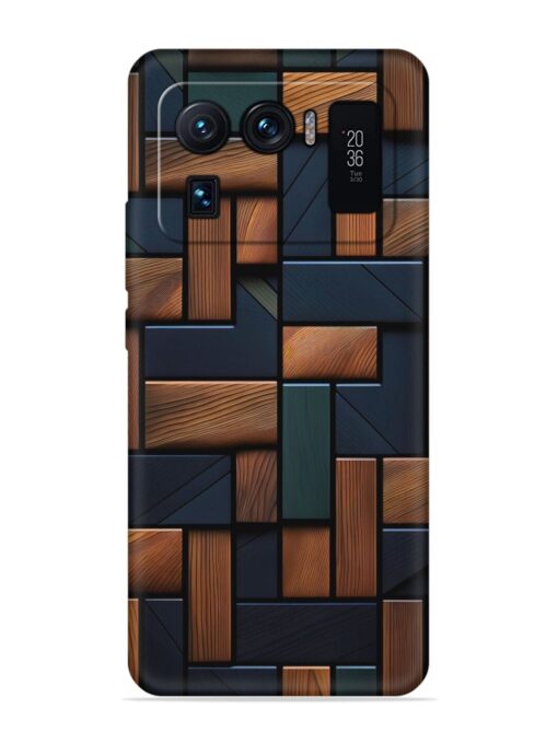 Wooden Background Cubes Embossed Soft Silicone Case for Xiaomi Mi 11 Ultra