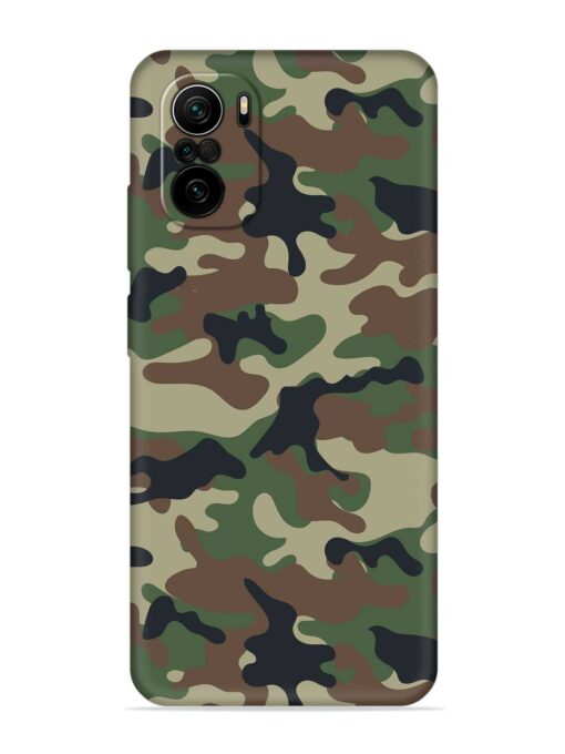 Army Military Camouflage Dark Green Embossed Soft Silicone Case for Xiaomi Mi 11X (5G)