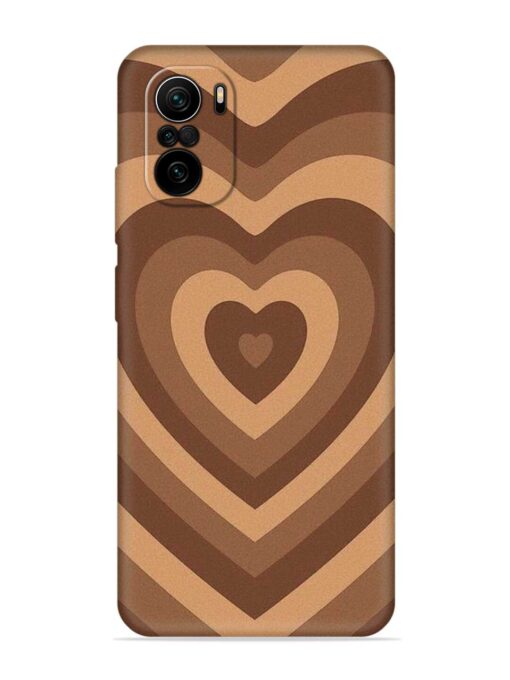 Brown Heart Embossed Soft Silicone Case for Xiaomi Mi 11X (5G)