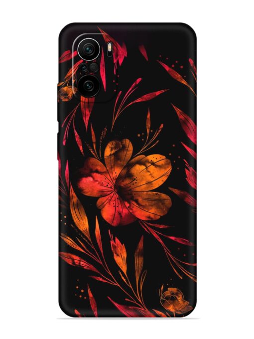 Red Flower Painting Embossed Soft Silicone Case for Xiaomi Mi 11X (5G) Zapvi