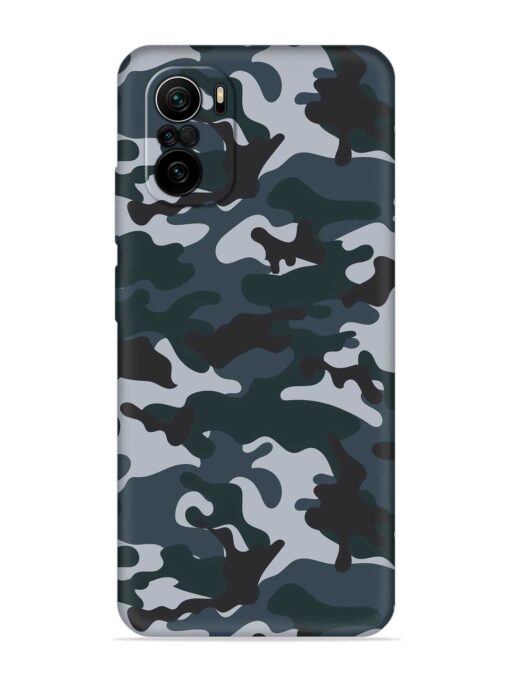 Dark Blue Army Military Art Embossed Soft Silicone Case for Xiaomi Mi 11X Pro (5G)