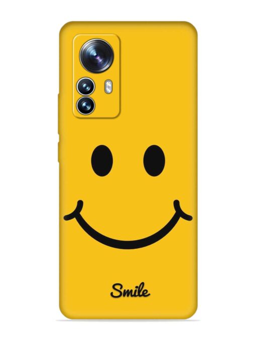 Yellow Smiley Embossed Soft Silicone Case for Xiaomi Mi 12 Pro (5G) Zapvi