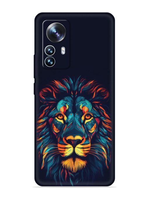 Colorful Lion Embossed Soft Silicone Case for Xiaomi Mi 12 Pro (5G)