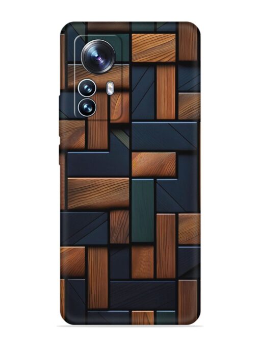 Wooden Background Cubes Embossed Soft Silicone Case for Xiaomi Mi 12 Pro (5G) Zapvi