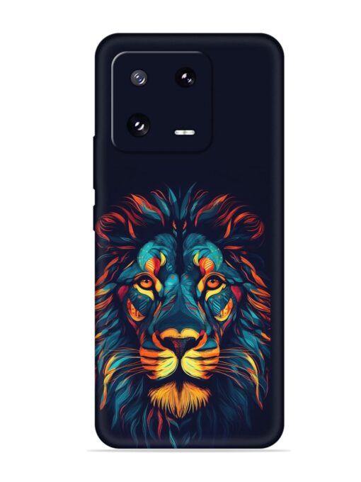 Colorful Lion Embossed Soft Silicone Case for Xiaomi Mi 13 Pro (5G)