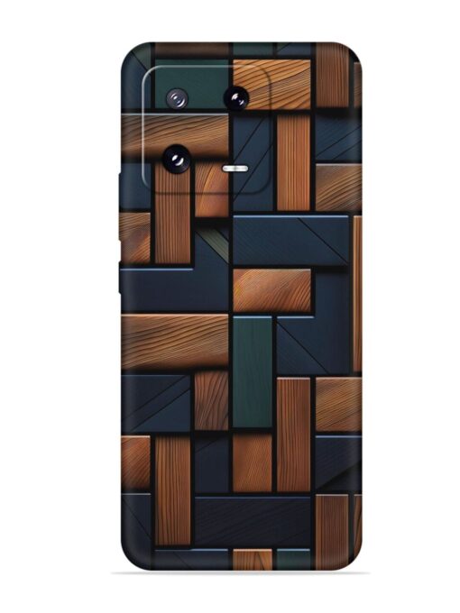 Wooden Background Cubes Embossed Soft Silicone Case for Xiaomi Mi 13 Pro (5G)