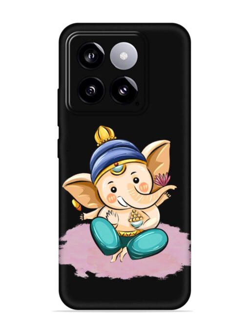 Bal Ganesh Vector Art Embossed Soft Silicone Case for Xiaomi Mi 14 (5G) Zapvi