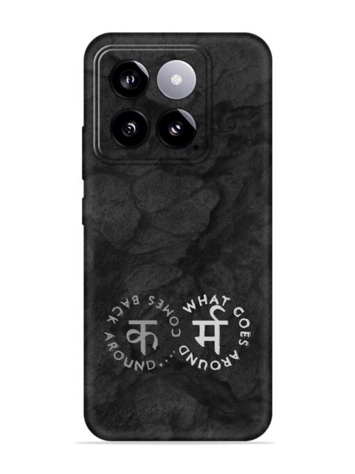 Karma Hindi Word Embossed Soft Silicone Case for Xiaomi Mi 14 (5G) Zapvi