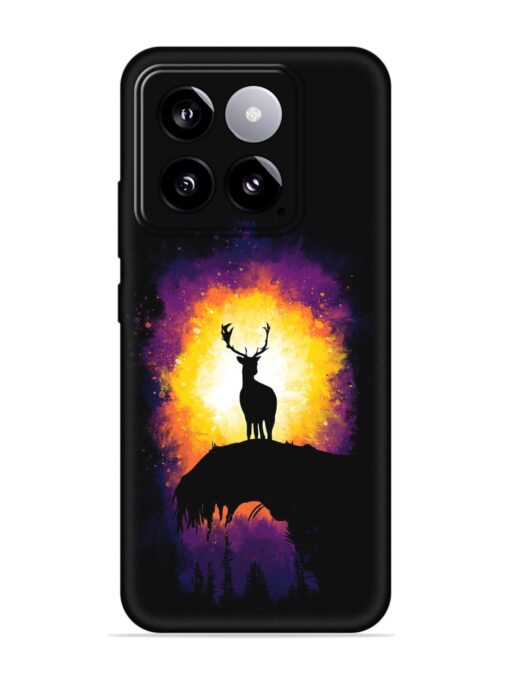 Elk Animal Art Embossed Soft Silicone Case for Xiaomi Mi 14 (5G) Zapvi