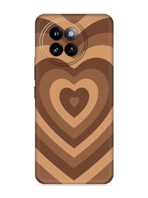 Brown Heart Embossed Soft Silicone Case for Xiaomi Mi 14 Civi (5G) Zapvi