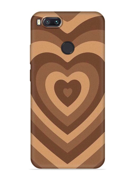 Brown Heart Embossed Soft Silicone Case for Xiaomi Mi A1