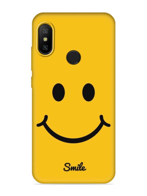 Yellow Smiley Embossed Soft Silicone Case for Xiaomi Mi A2