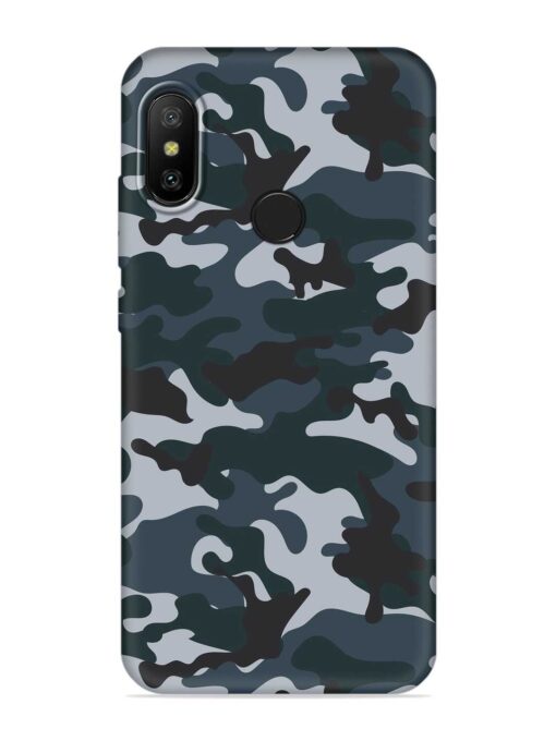 Dark Blue Army Military Art Embossed Soft Silicone Case for Xiaomi Mi A2