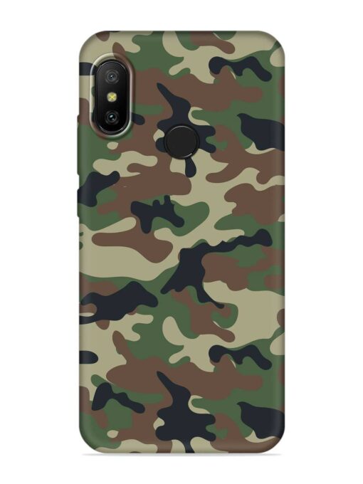 Army Military Camouflage Dark Green Embossed Soft Silicone Case for Xiaomi Mi A2 Zapvi