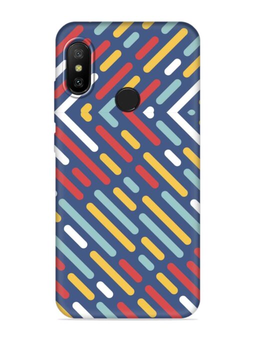 Colored Lines Embossed Soft Silicone Case for Xiaomi Mi A2