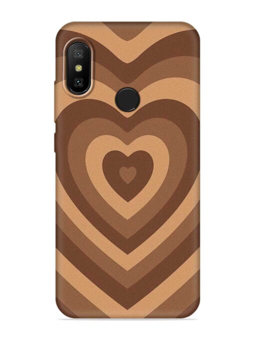 Brown Heart Embossed Soft Silicone Case for Xiaomi Mi A2 Zapvi