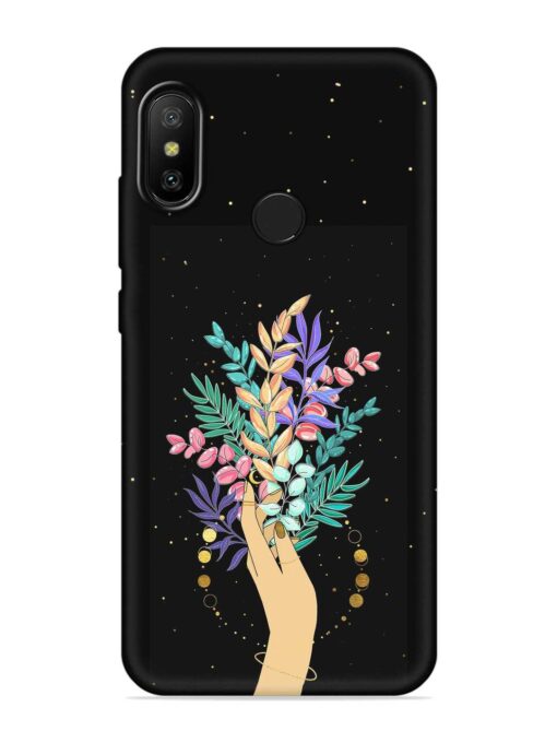 Flower On Hand Embossed Soft Silicone Case for Xiaomi Mi A2