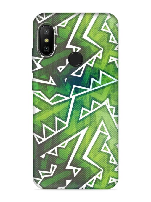 Green Graffiti Seamless Embossed Soft Silicone Case for Xiaomi Mi A2 Zapvi