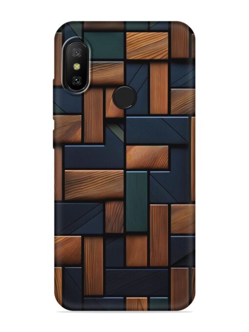 Wooden Background Cubes Embossed Soft Silicone Case for Xiaomi Mi A2 Zapvi