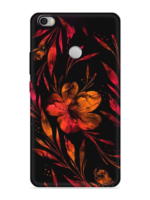 Red Flower Painting Embossed Soft Silicone Case for Xiaomi Mi Max