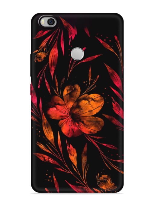 Red Flower Painting Embossed Soft Silicone Case for Xiaomi Mi Max 2 Zapvi