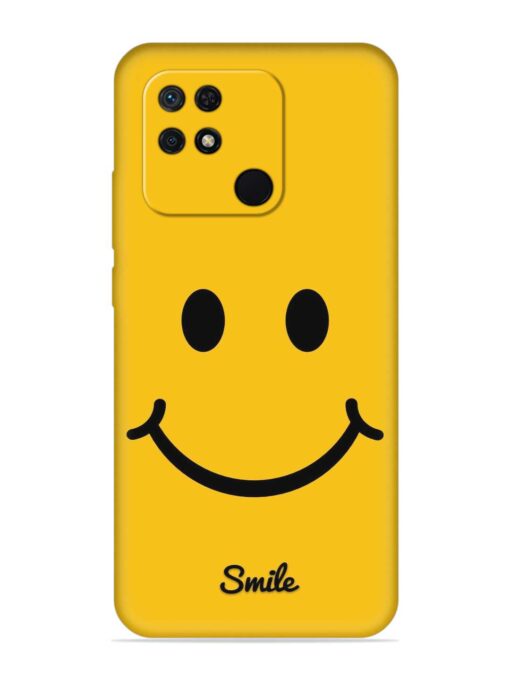 Yellow Smiley Embossed Soft Silicone Case for Xiaomi Redmi 10 Zapvi