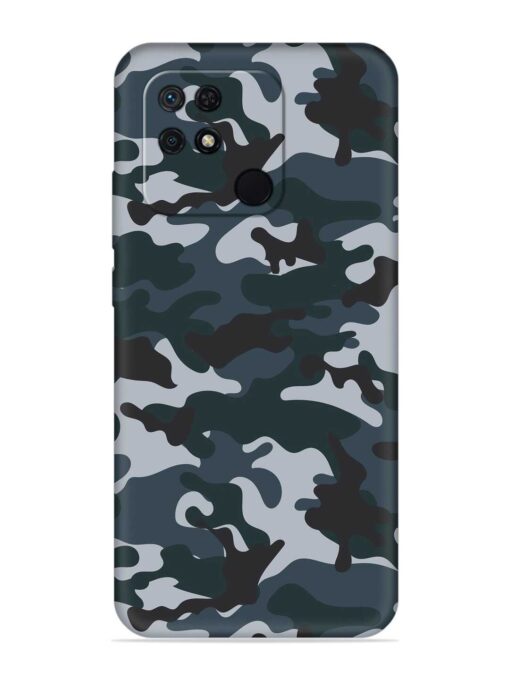 Dark Blue Army Military Art Embossed Soft Silicone Case for Xiaomi Redmi 10 Zapvi