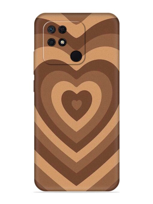 Brown Heart Embossed Soft Silicone Case for Xiaomi Redmi 10 Zapvi