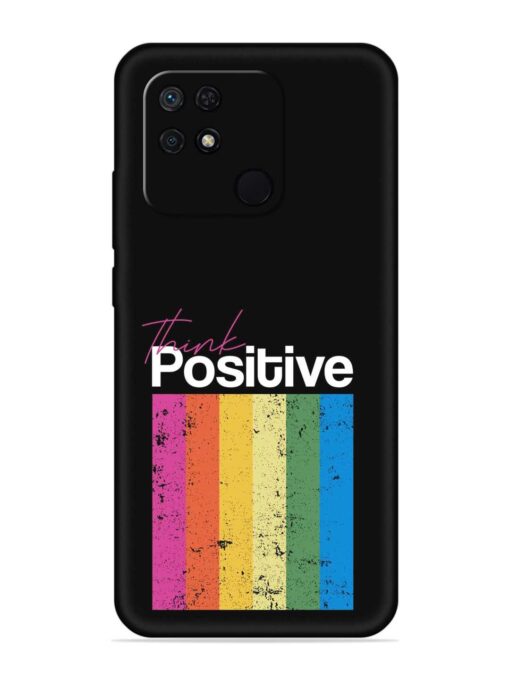 Think Positive Typography Embossed Soft Silicone Case for Xiaomi Redmi 10 Zapvi