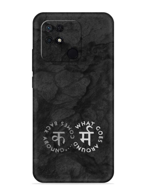 Karma Hindi Word Embossed Soft Silicone Case for Xiaomi Redmi 10