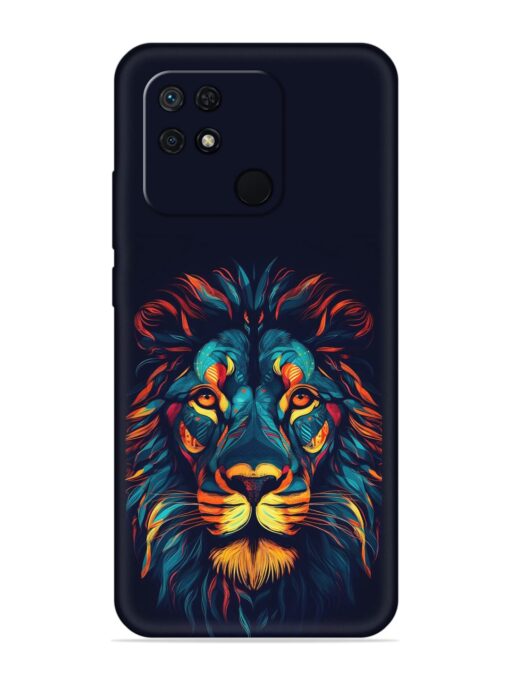 Colorful Lion Embossed Soft Silicone Case for Xiaomi Redmi 10