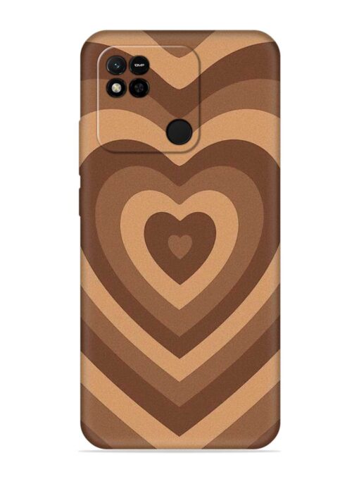 Brown Heart Embossed Soft Silicone Case for Xiaomi Redmi 10A